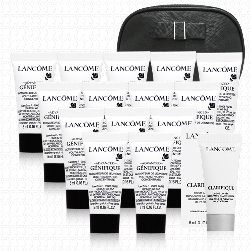 LANCOME蘭蔻 超未來肌因賦活露5ml*14(贈超極光亮白彈嫩保濕霜5ml+隨機專櫃化妝包)