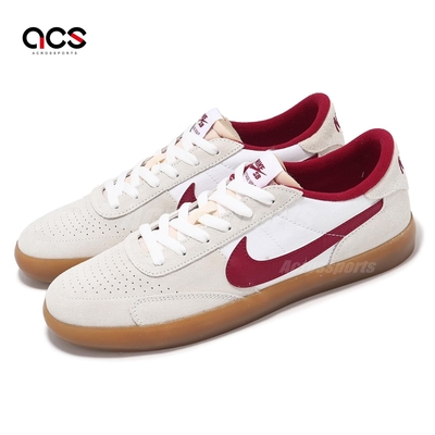 Nike 休閒鞋 SB Heritage VULC 男鞋 白 紅 膠底 麂皮 復古 板鞋 滑板鞋 CD5010-100