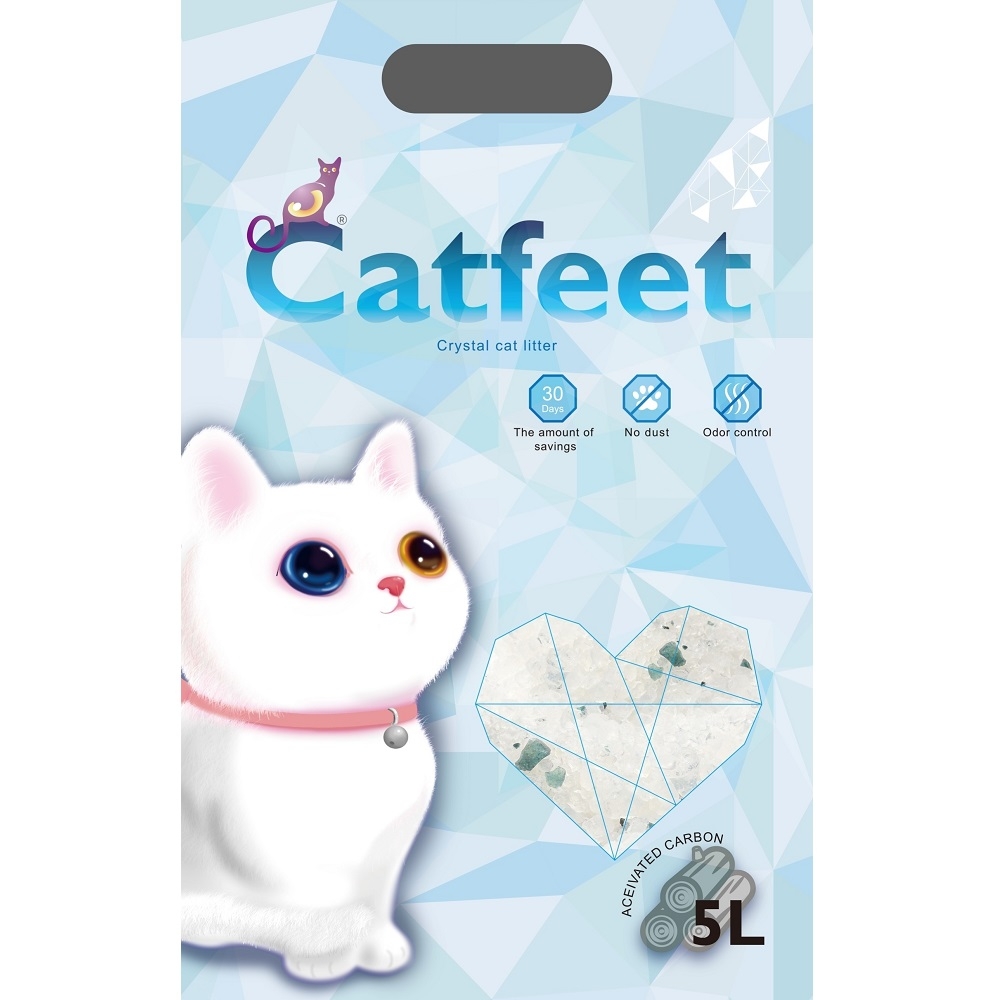【6包組】CAT FEET消臭水晶貓砂系列《活性碳｜綠茶｜檸檬》 5L