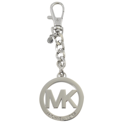 MICHAEL KORS KEY CHARMS圓型LOGO鑰匙圈吊飾(銀)