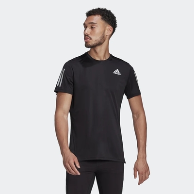 ADIDAS OWN THE RUN TEE 男短袖上衣-黑-H58591