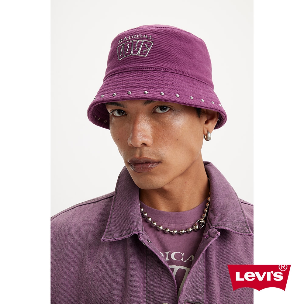 Levis Pride平權系列 男女同款 丹寧漁夫帽 / 鉚釘金屬裝飾