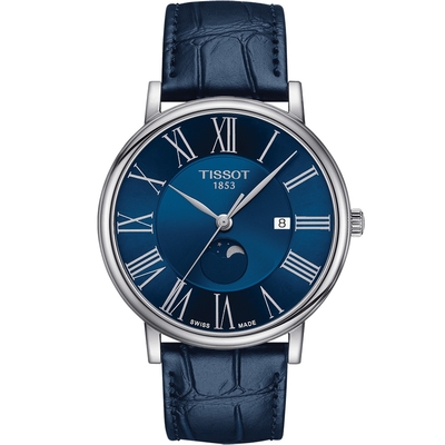 TISSOT T-Classic 系列 CARSON經典月相顯示男錶(T1224231604300)40mm