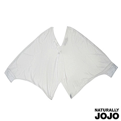 【NATURALLY JOJO】純色蝙蝠袖短版外罩(白)