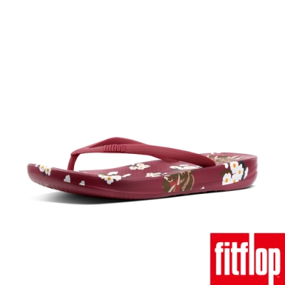 FitFlop IQUSHION印花夾腳涼鞋梅紅色