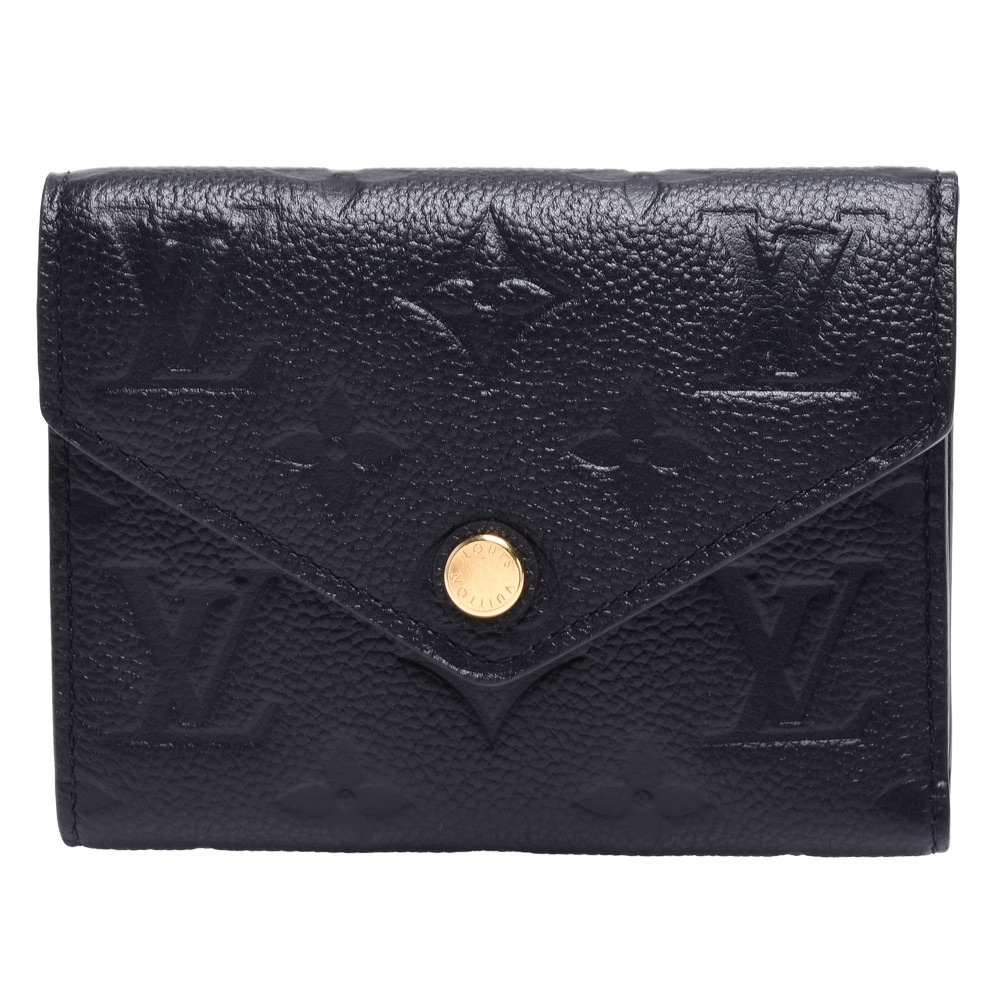 LV M64060經典Victorine系列Monogram Empreinte三折暗釦短夾(黑) product image 1