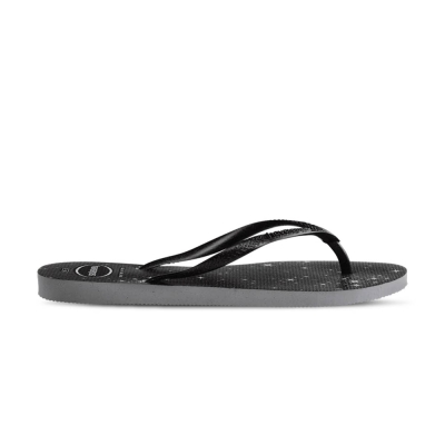 Havaianas Slim Gloss 女鞋 黑灰色 哈瓦仕 休閒 夾腳拖 拖鞋 4145617-9320W