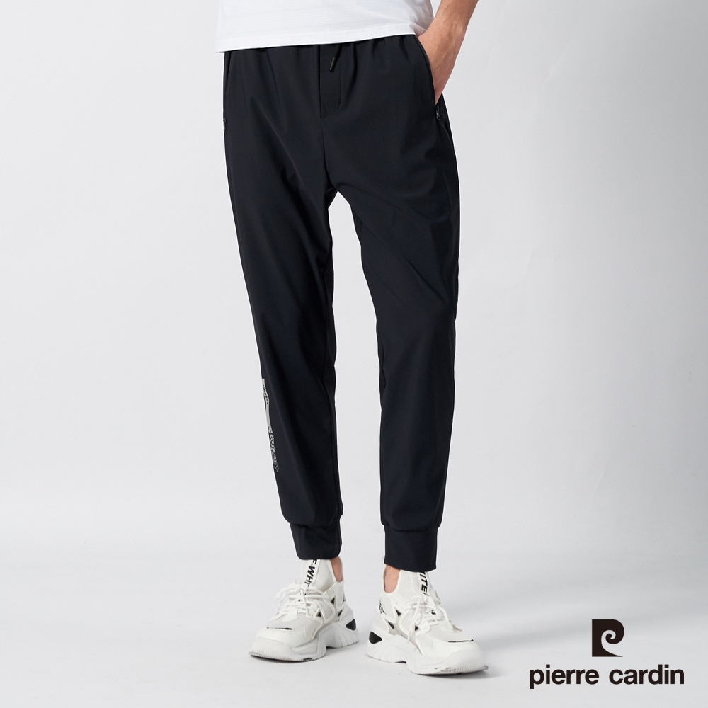 Pierre Cardin皮爾卡登 男女款 冰絲涼感透氣彈力機能褲(多款任選) (男款(束口)-深藍色)