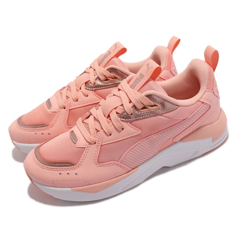 Puma 休閒鞋 X Ray Lite Pro 女鞋 Metallic 經典復古 緩震 柔軟舒適 粉白 380303-02