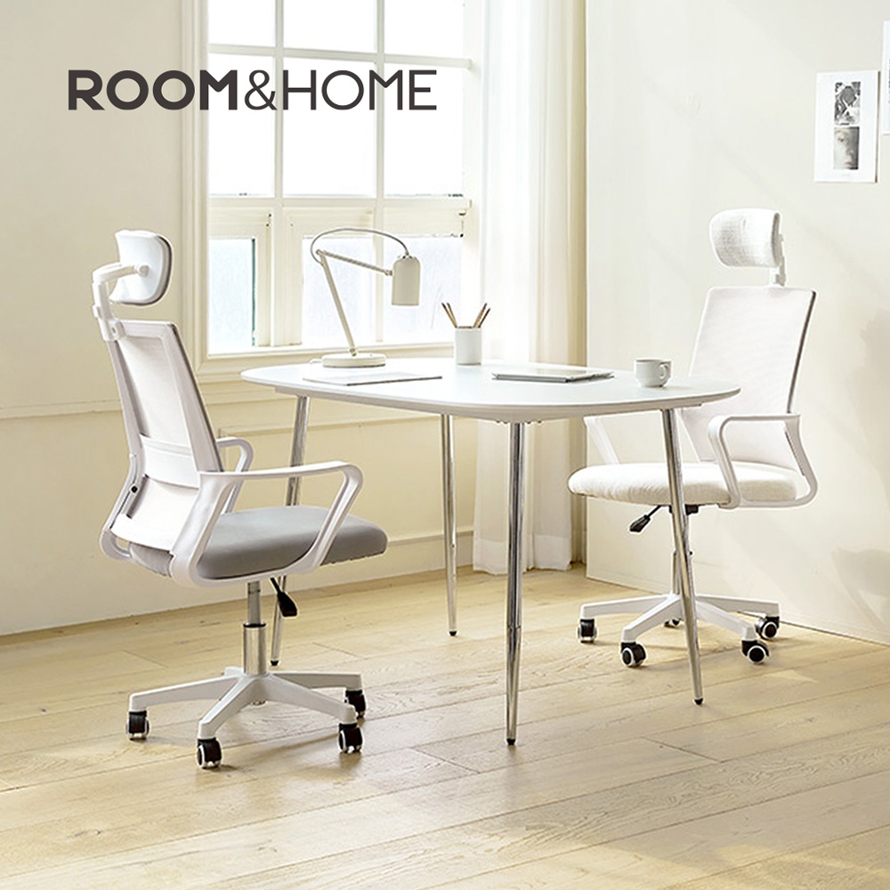 韓國ROOM&HOME 中背透氣網升降式機能工學椅(附頭枕)-DIY-多色可選