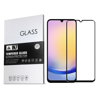 IN7 Samsung A25 5G (6.5吋) 高清 高透光2.5D滿版9H鋼化玻璃保護貼-黑色
