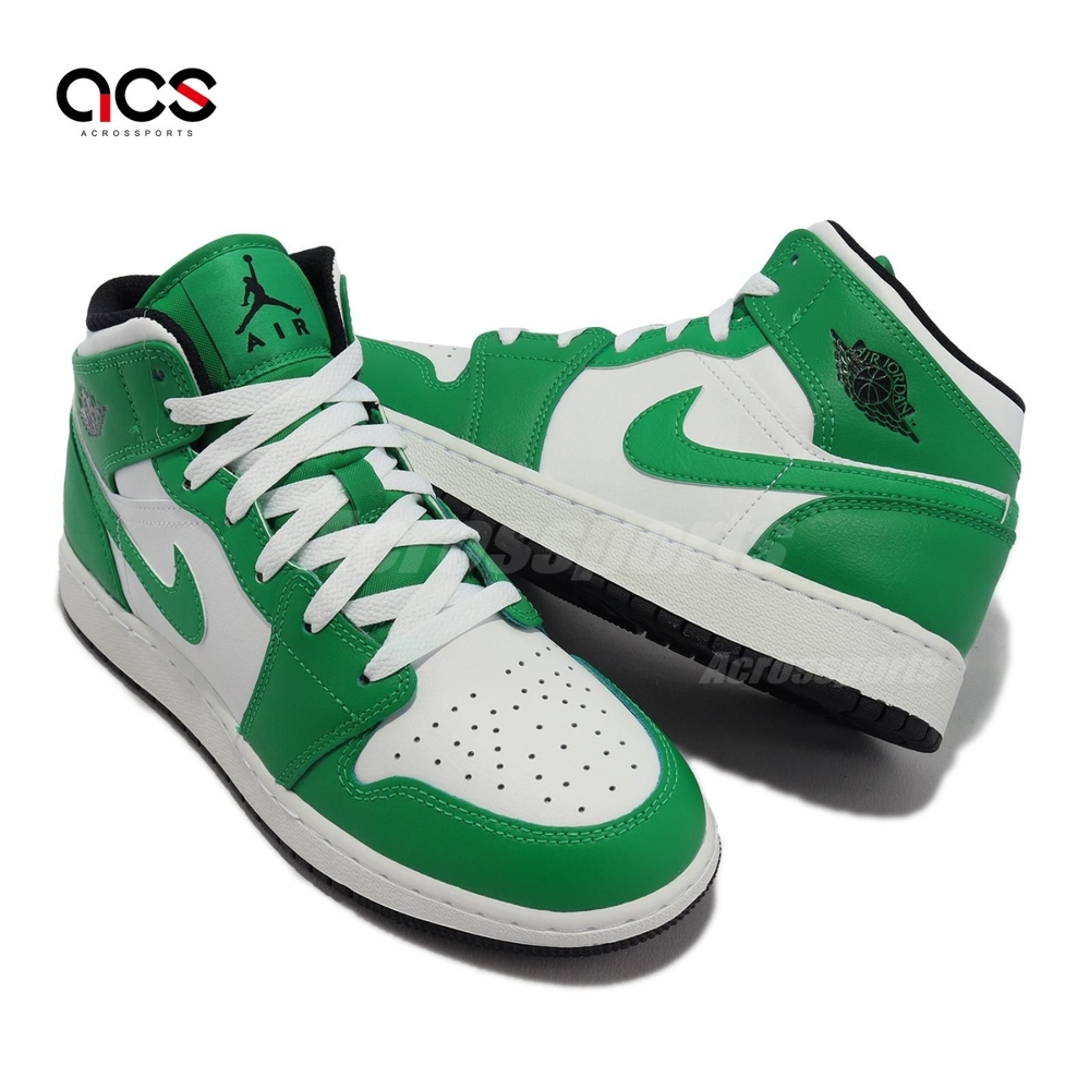 Nike Air Jordan 1 Mid GS 大童鞋女鞋綠Lucky Green AJ1 喬丹DQ8423