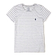 Polo Ralph Lauren 經典小馬圓領條紋短袖T恤(女)-白灰色 product thumbnail 1