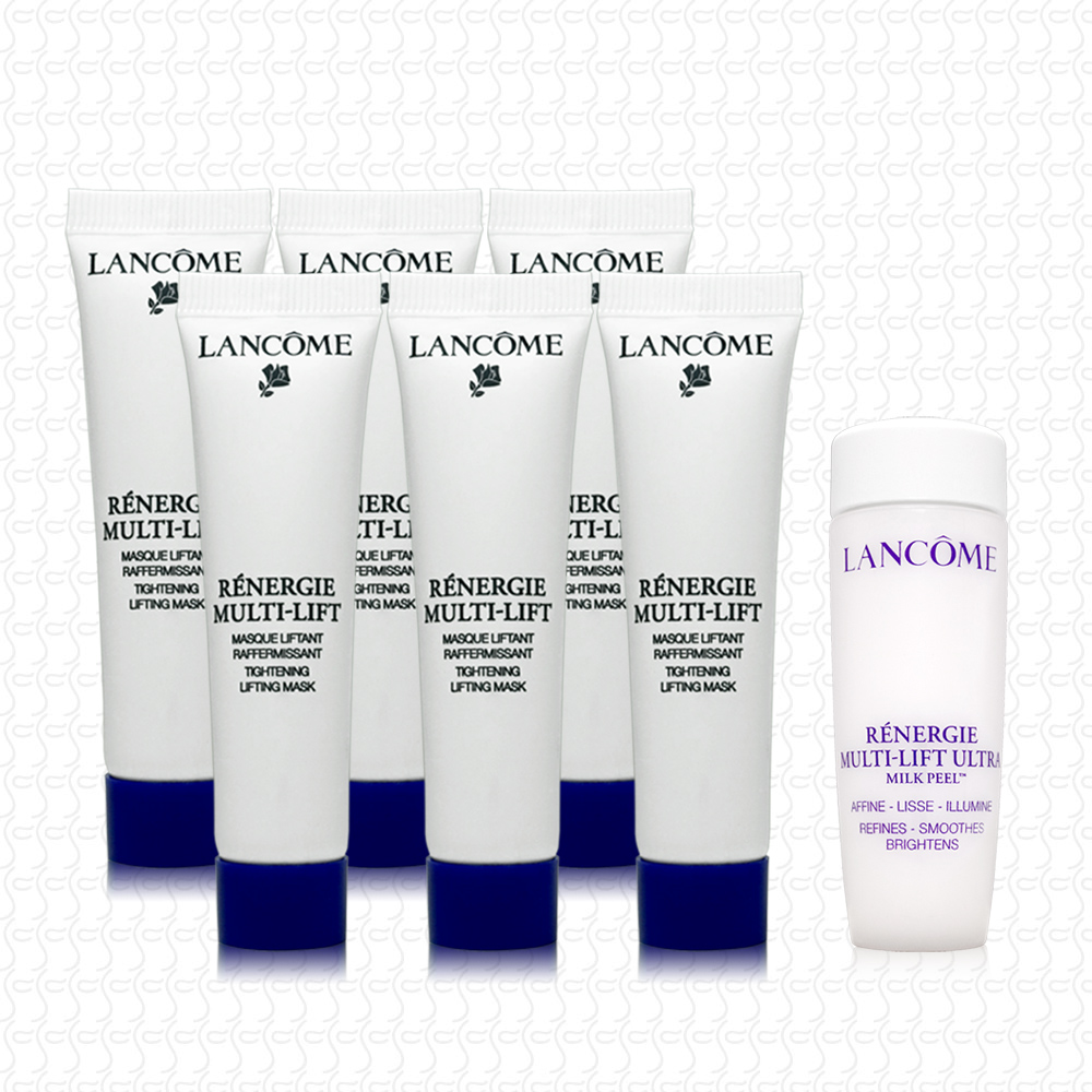 LANCOME蘭蔻 超緊顏5D太空乳霜面膜15ml*6(贈青春煥亮雪露15ml)