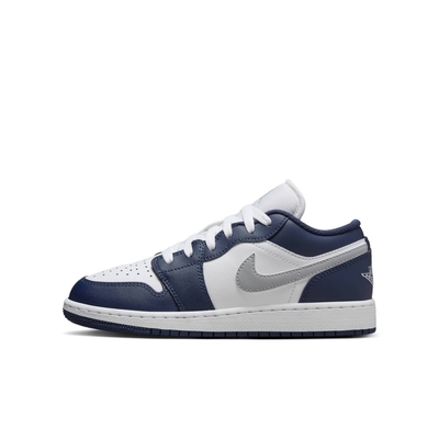 NIKE AIR JORDAN 1 LOW (GS) 男女大童休閒鞋-藍白灰-553560141