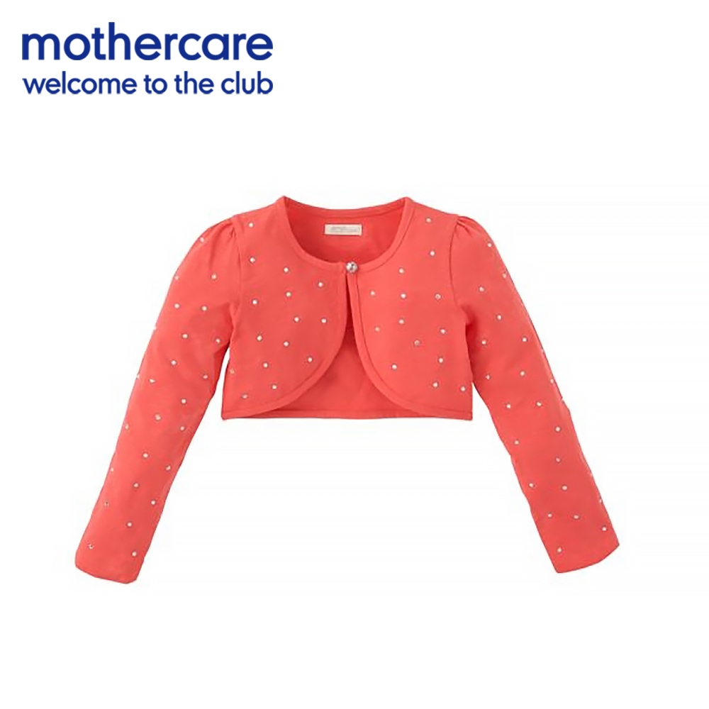 mothercare 專櫃童裝 粉橘亮點短袖針織衫/小外套 (4-8歲)