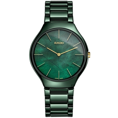 RADO 雷達 官方授權 True Thinline真薄自然系腕錶 迎春好禮-39mm R03 R27006912