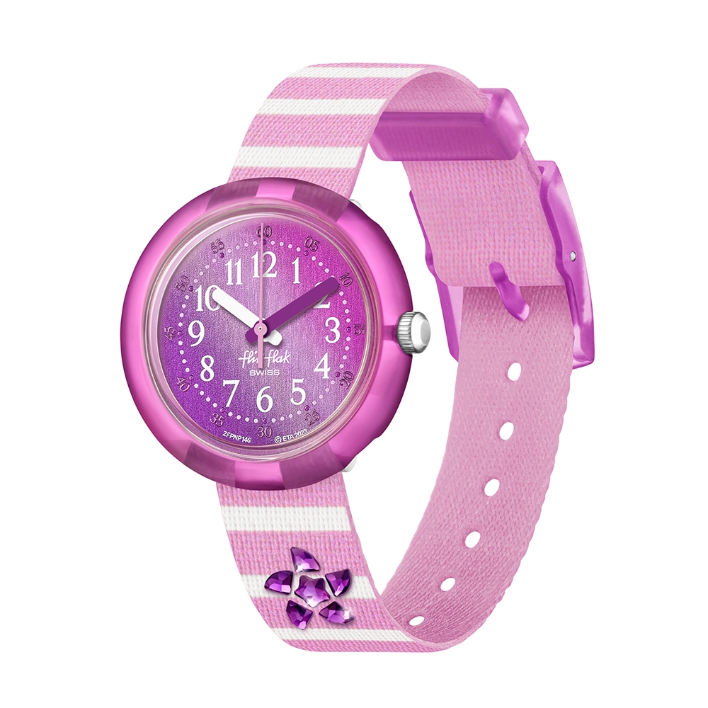 FLIKFLAK 兒童手錶 水晶 海星 SHINING SEASTAR (31.85mm) 瑞士錶 兒童錶 手錶 編織錶帶