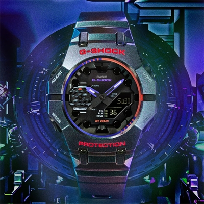 CASIO 卡西歐 G-SHOCK 電競玩家 炫彩烤漆手錶 新春送禮 GA-B001AH-6A