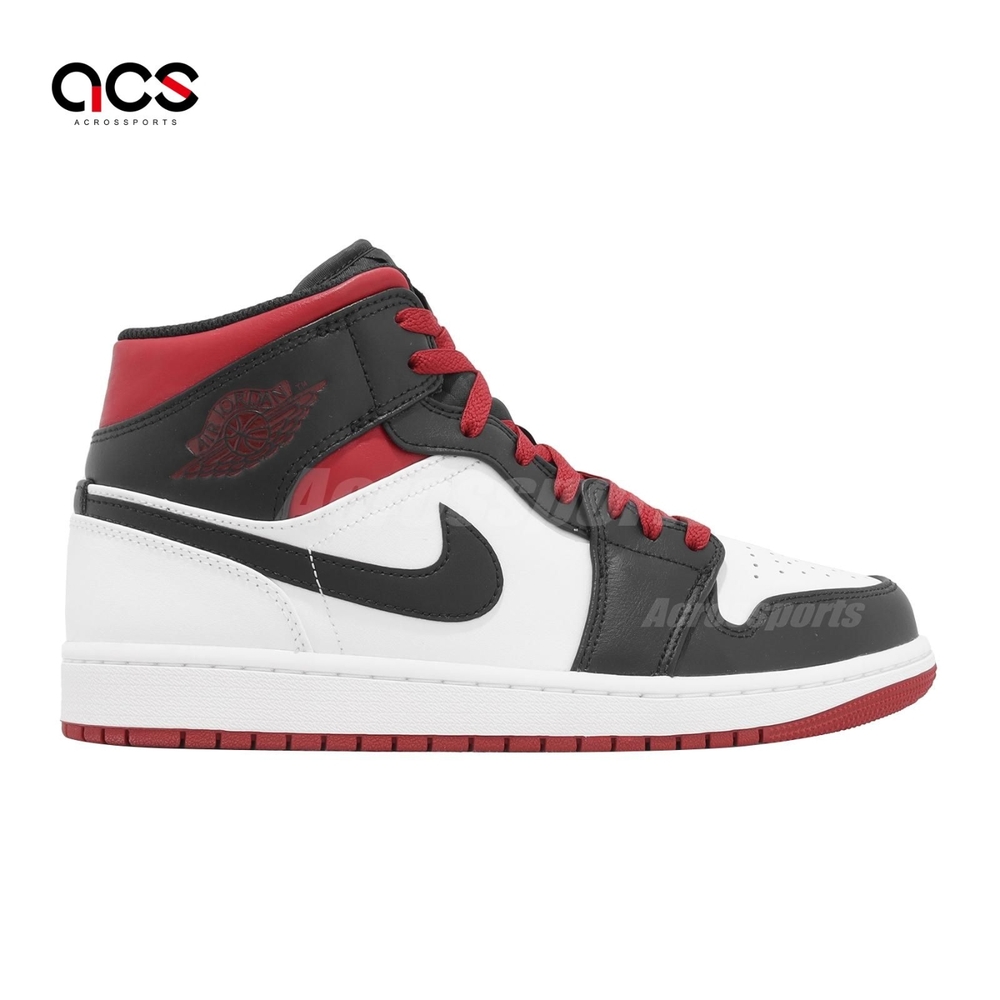 Nike Air Jordan 1 Mid 男鞋Gym Red 黑腳趾黑白紅AJ1 喬丹休閒鞋DQ8426