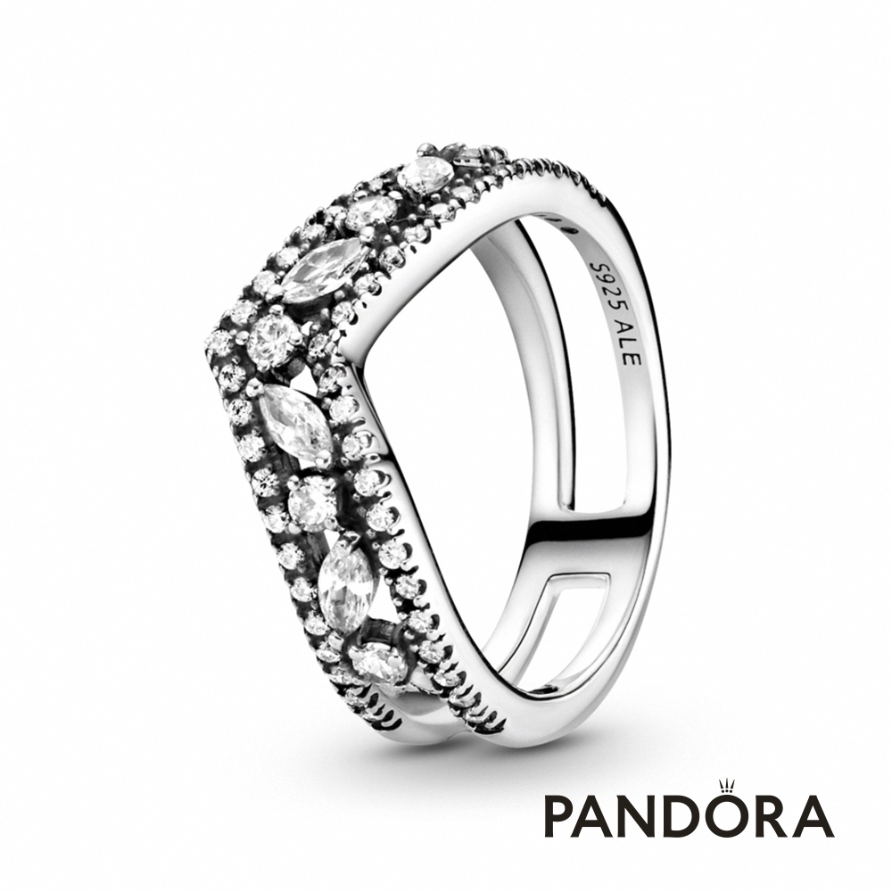【Pandora官方直營】欖尖形寶石許願骨戒指