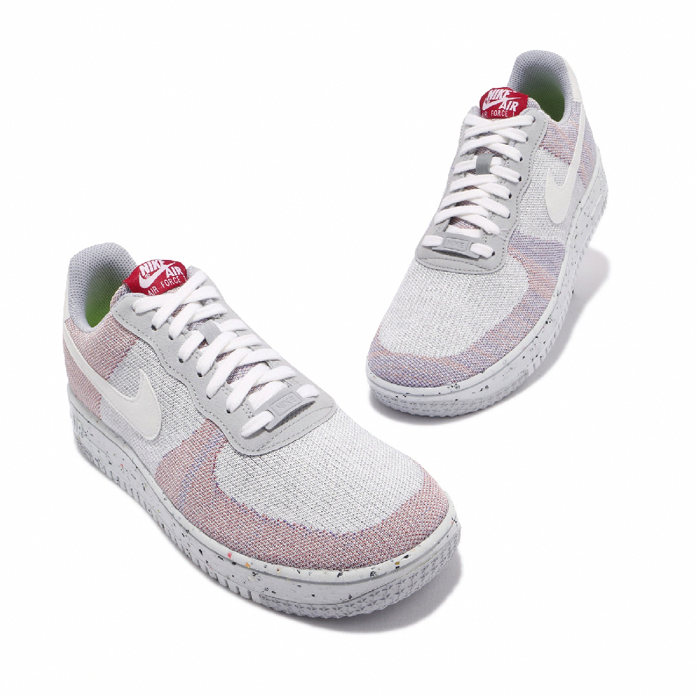 Nike 休閒鞋AF1 Crater Flyknit 男鞋基本款舒適輕量針織鞋面穿搭彩白