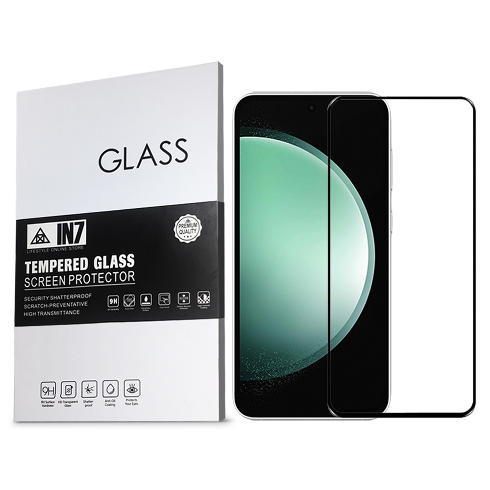 IN7 Samsung S23 FE (6.4吋) 高清 高透光2.5D滿版9H鋼化玻璃保護貼-黑色