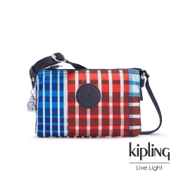 Kipling 個性撞色格紋三夾層配件包-CREATIVITY XB