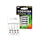 TOSHIBA東芝4號低自放電鎳氫充電電池950mAh(4顆入)+VXTRA新經濟型充電器 product thumbnail 1