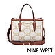 NINE WEST EMERY 個性老花方型托特包-撞色棕(125475) product thumbnail 1