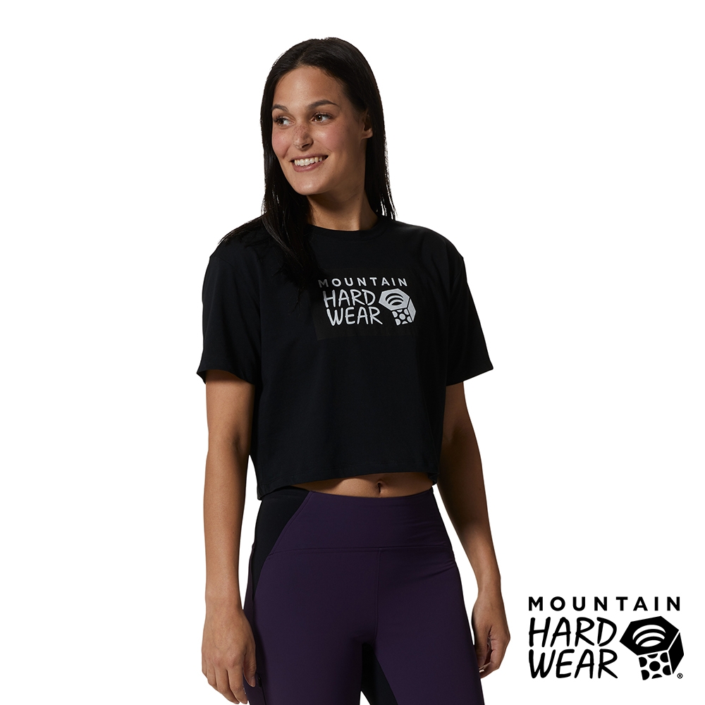 【美國 Mountain Hardwear】Logo Crop Short Sleeve Women LOGO短版短袖棉T恤 女款 黑色 #1983041