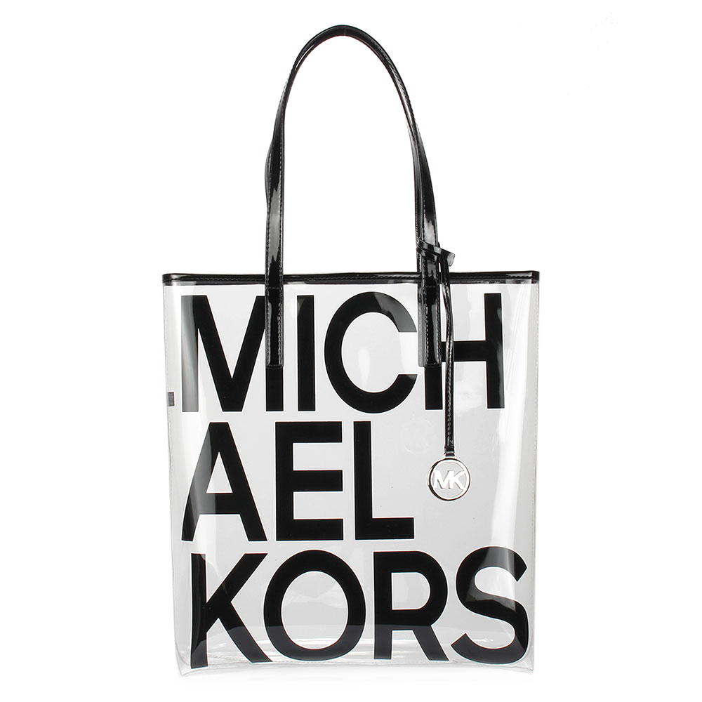 MICHAEL KORS The Michael LOGO字樣水晶透明托特包-大/黑色