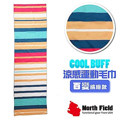 美國 North Field COOL BUFF 降溫速乾吸濕排汗涼感運動毛巾_簡約條紋