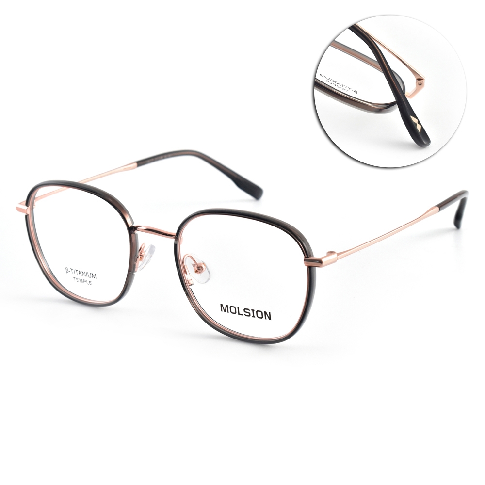 MOLSION 小框方框光學眼鏡/透黑金#MJ6155 B13 | 一般鏡框| Yahoo奇摩 