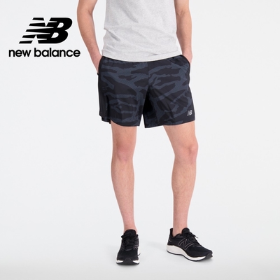 [New Balance]吸濕排汗7吋短褲_男性_花黑色_MS23231BM