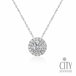 【City Diamond 引雅】9分鑽石18K放大套鍊/鑽石項鍊(附18K金鍊)