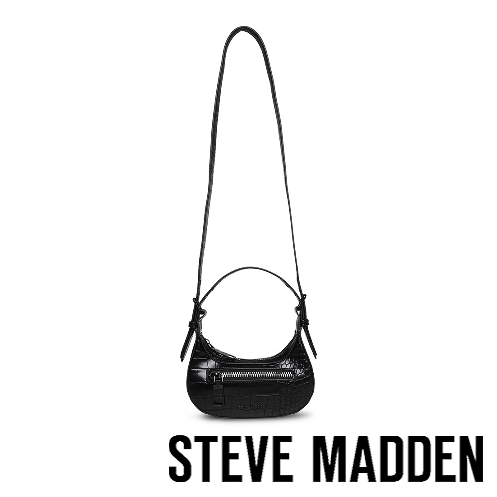 STEVE MADDEN-BJUSTINE 半月肩背斜背包-黑色