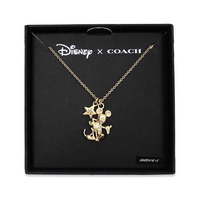 COACH X DISNEY 迪士尼聯名米奇綴飾項鍊 金色