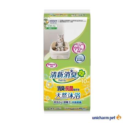 Unicharm Pet 清新消臭 消臭抗菌尿墊-天然沐浴10片