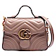 GUCCI Marmont small仿舊金色 LOGO牛皮暗釦手提/斜背(小-煙薰粉) product thumbnail 1