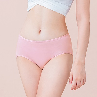 台灣製健康保養天然絲蛋白低敏感透氣 M-XL 中腰彈性包臀內褲 高雅粉 可蘭霓Clany 環保