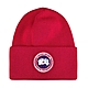 CANADA GOOSE大北極圈地形圓標LOGO美麗諾羊毛針織毛帽(紅) product thumbnail 1