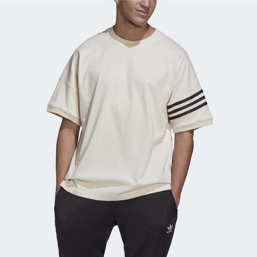 Adidas New C Tee [HM1874] 男 短袖 上衣 運動 休閒 垂肩 落肩 國際版 寬鬆 棉質 米白