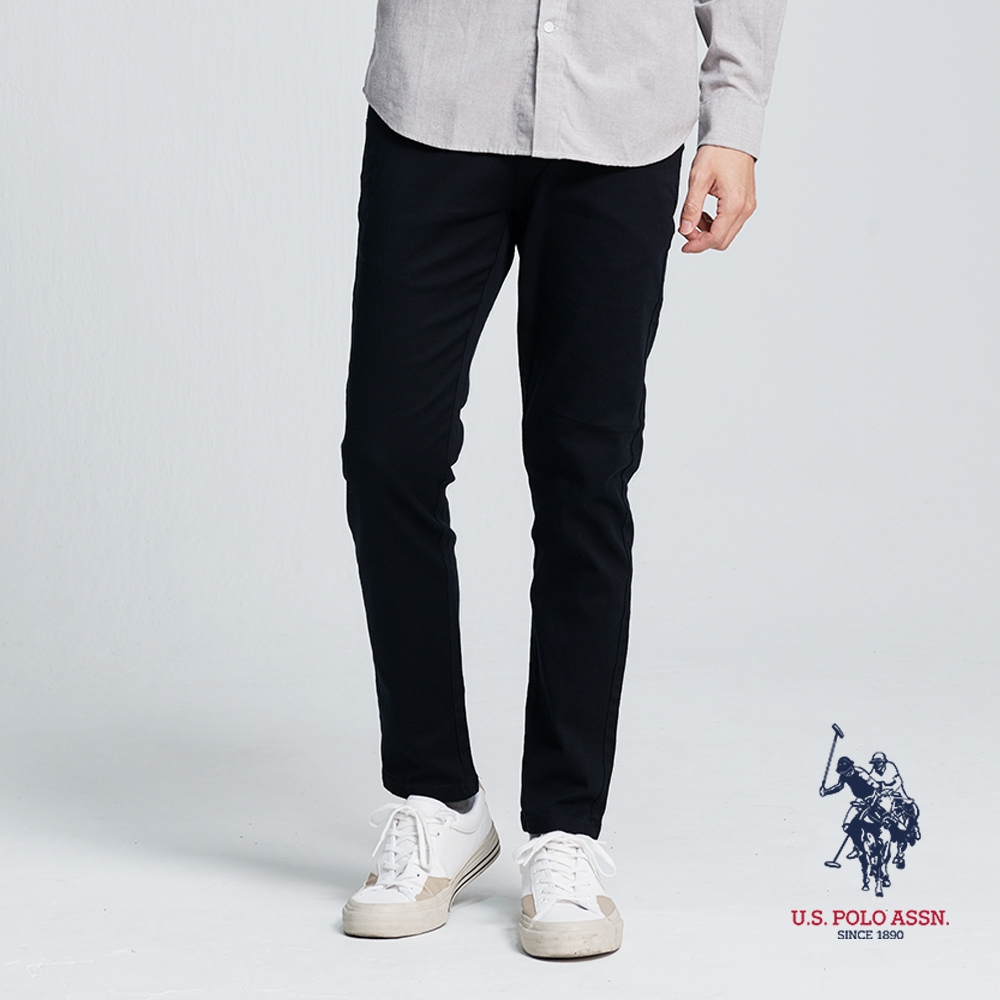 U.S. POLO ASSN. 簡約休閒長褲 - 黑色