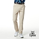 【Lynx Golf】男款彈性舒適斜邊剪接設計素面窄管平口休閒長褲-卡其色 product thumbnail 2