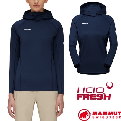 【MAMMUT 長毛象】女 Selun FL Sun Hoody 保暖長袖連帽T恤.上衣_1016-01430-5118 海洋藍