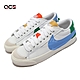 Nike 休閒鞋 Blazer Low 77 Jumbo 女鞋 經典款 鴛鴦配色 皮革 麂皮 球鞋穿搭 白 彩 DQ1470100 product thumbnail 1