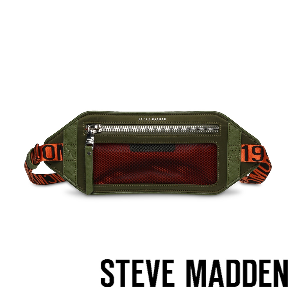 STEVE MADDEN-BLEITH 網布薄型腰包-軍綠色