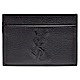 YSL 經典Belle De Jour系列品牌字母車紋小牛皮萬用票卡/證件名片夾(黑) product thumbnail 1