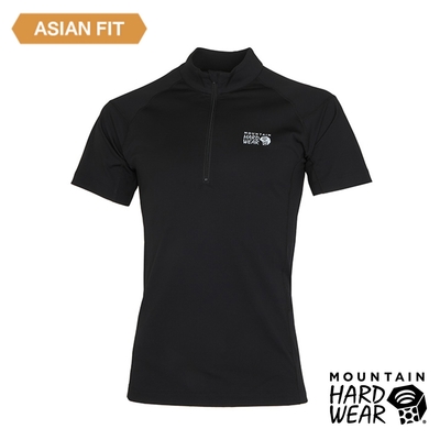 【美國 Mountain Hardwear】Estero Short Sleeve Zip T Men 彈性快乾短袖拉鍊排汗衣 男款 黑色 #OE3331